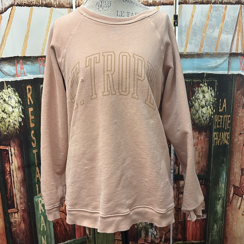 Retrobrand Crewneck “St. Tropez” Sweatshirt, Size Medium